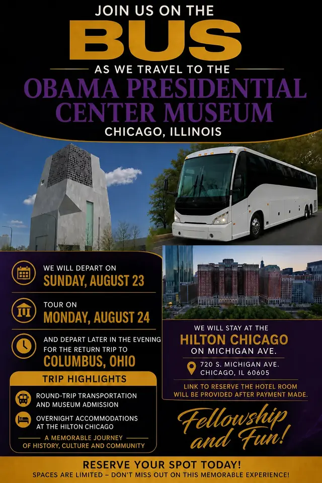 KBW Sports and Travel's flyer for the Chicago Obama Presidential Center trip